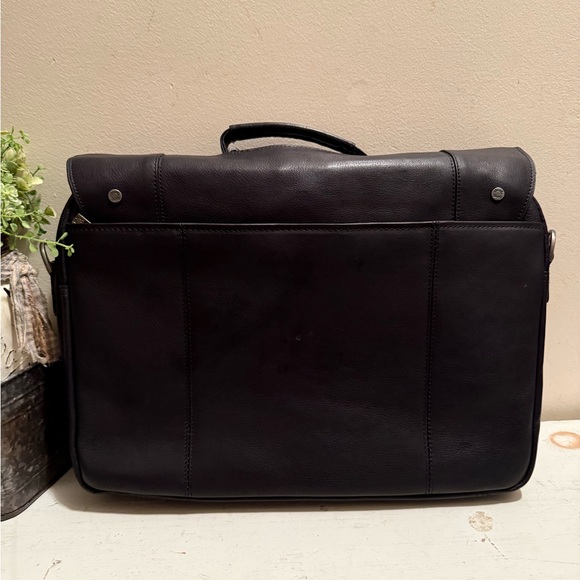 Kenneth Cole Dark Leather Messenger Bag - Picture 5 of 10